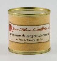 Médaillon de magret de canard au foie gras de canard (20%), boîte 100g